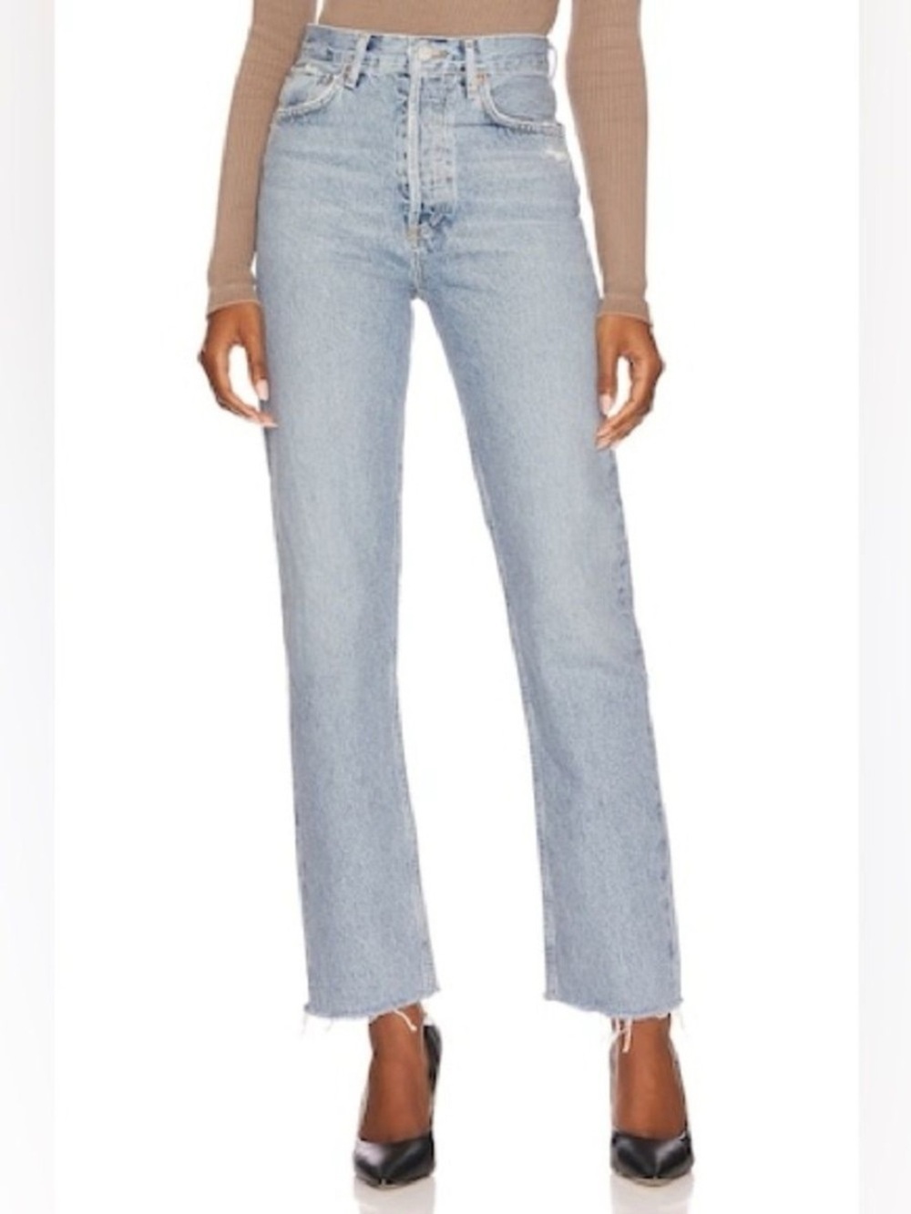 Agolde 90s Pinch Waist Raw Hem Jeans in Ruminate